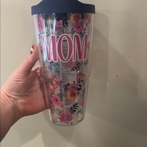 Tervis Floral Tumbler with Blue Lid